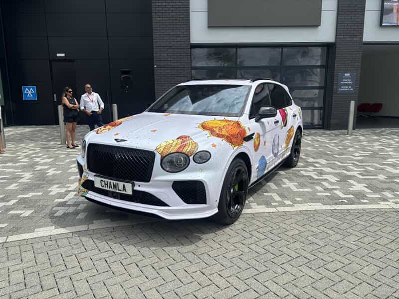 An image of colorful vehicle graphics and wraps.